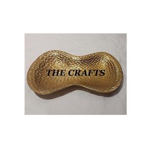 Plateau de service à dessert en aluminium couleur or Plat à feuilles avec feuille de qualité supérieure Plat de service pour accessoires de cuisine - Product Image 1