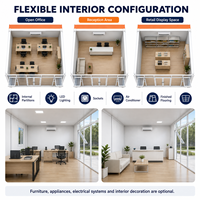 Maison modulaire en verre à toit en pignon, préfabriquée en acier, à assembler soi-même, design personnalisable pour bureaux et commerces
