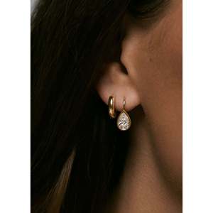 Harper 2ctw Yellow Gold Diamond Earrings Pear <b>Drop</b> Design - Product Image 5