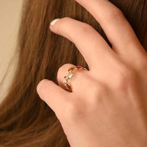 Dernière collection de bagues fantaisie en tourmaline naturelle 100% faites à la main en or jaune massif 18 carats pour femmes et filles - Product Image 5