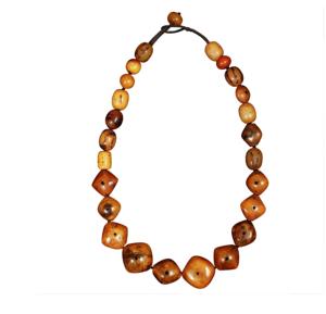 Superbe collier en résine simulée africaine vintage W Trad fait main collier multicolore avec ange écologique et bouddhisme - Product Image 6