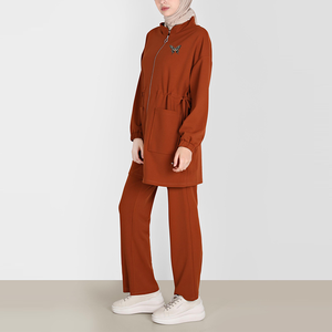 Ensemble de survêtement imprimé pour femmes musulmanes grande taille, vêtements de sport d'hiver, coton, deux pièces, sweat-shirt, pantalon de survêtement, manches longues, vêtements arabes - Product Image 5