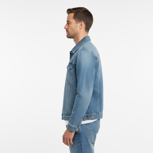 Chaqueta vaquera elegante para hombre, proveedor de fábrica OEM, venta al por mayor, moda personalizada, prendas de vestir exteriores informales, ropa de calle, ropa de moda con soporte frontal - Product Image 3