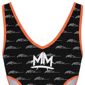 Maillot de bain une pièce Script pour femme, coupe ajustée, imprimé, monokini, tissu extensible, vêtements de plage, style de natation pour fête à la piscine - Product Image 4