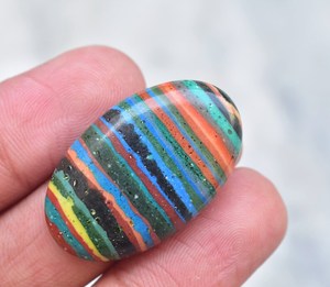 Rainbow Calsilica Gemme Rayé Arc Calsilica Lâche Cabochon pour Bijoux - Product Image 6