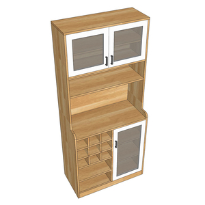Armoire de salle à manger moderne en bois de caoutchouc TPA005 avec cave à vin intégrée pour mobilier de bar à domicile - Product Image 4