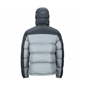 <b>Men's</b> Hooded Puffer Jacket Stand Collar <b>Long</b> Color Blocking Windproof Winter <b>Coat</b> Casual Style Gray <b>Black</b> Polyester Wadding - Product Image 6