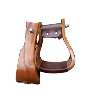 Étriers de course de chevaux équestres personnalisés de haute qualité Western Metal Bois Cuir Nylon PVC Sécurité Premier équipement d'équitation - Product Image 1
