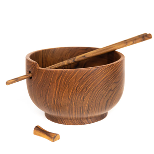 Tazón para Ramen Yami Hecho de Madera de Teca Sólida con Palillos para Restaurante u Otros Usos - Product Image 5