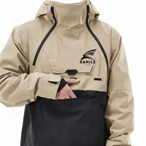 Winter Blank Custom Pullover Windbreaker Jacket Men's <b>Hoodies</b> Side-Zip With Pockets Rain Coat Jacket Puffer Jacket - Product Image 5