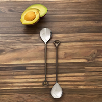Ensemble de cuillères et fourchettes à salade en acier inoxydable avec manche noir pour la salle à manger et la cuisine