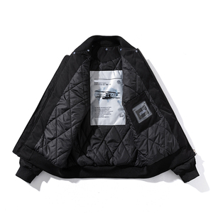 Veste de baseball matelassée unisexe personnalisée conception universitaire surdimensionnée rue principale vente en gros toile vierge à capuche saison d'hiver - Product Image 2