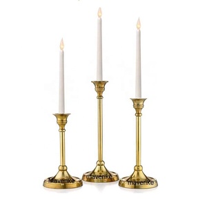 Gold Plated Home and Wedding Decor Vintage Style Brass Metal <b>Taper</b> <b>Candle</b> Holder for Tabletop Lighting Decoration - Product Image 6
