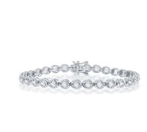 สร้อยข้อมือเทนนิส VVS moissanite 2มม. กำไลข้อมือ925เงินแท้ - Product Image 3