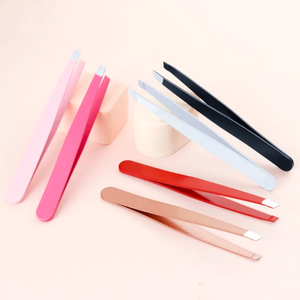 ANAAIF Premium 1,2mm pinzas de punto de cejas de acero inoxidable logotipo privado personalizado colores negro amarillo para depilación de cejas - Product Image 1