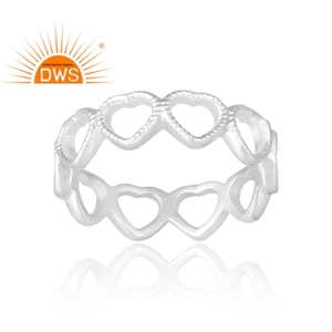 Diseño hecho a mano 925 anillo de banda de corazón de plata esterlina diseño personalizado joyería para mujer regalo para sus fiestas, ocasiones, - Product Image 1