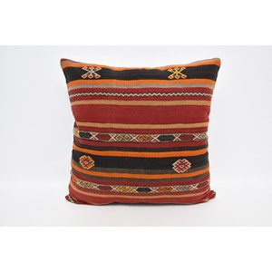 Multicolor Vintage Woven Kilim Wool Pillow 28x28 Inch Luxury Decorative <b>Cushion</b> Fluffy <b>Leaves</b> Pattern Non-Slip Eco-Friendly - Product Image 1