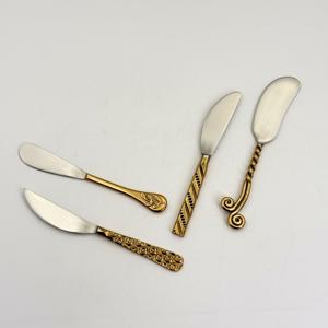 ชุดอุปกรณ์ชีสสแตนเลส 4 ชิ้น ขายดี พร้อมด้ามจับสีทอง ใบมีดสีเงิน ผลิตในอินเดีย - Product Image 5