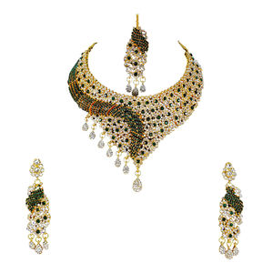 Parure de bijoux vintage en alliage zirconium en forme de fleur, collier, boucles d'oreilles, serre-tête, plaqué rhodium bleu, pour femme, fiançailles, mariage, fête - Product Image 3