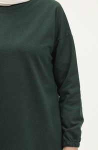 Vêtements de sport islamiques pour femmes, col rond, grande taille, hauts décontractés courts, boutons, polaire d'hiver, broderie lavée, service OEM - Product Image 5