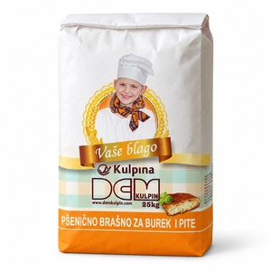 แป้งสาลีคุณภาพ Dem Kulpin บรรจุถุง 25 กก. แป้งสำหรับทำเบเกอรี่ ความชื้นสูงสุด 15% เหมาะสำหรับทำเบเรคและพาย อายุการเก็บรักษา 12 เดือน - Product Image 1