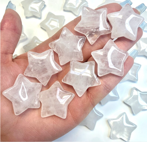 Sculpté à la main 30mm naturel plat clair Quartz étoile pierre Reiki cristaux de guérison étoiles pour la décoration de la maison - Product Image 2