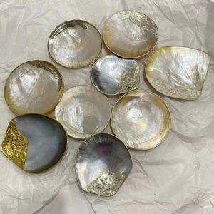 Plat en nacre fabriqué à la main, assiette ronde en nacre polyvalente pour caviar, savon, décoration intérieure, assiette en nacre - Product Image 6