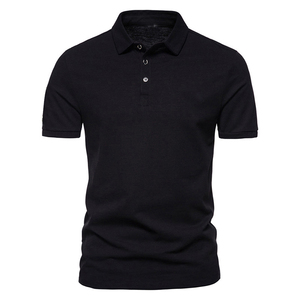 Polo pour hommes en tricot de coton imprimé de grande taille, polo décontracté à manches courtes et à boutons pour l'été - Product Image 4