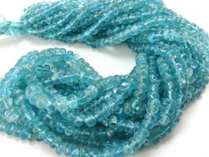 Nouveauté : Perles rondes lisses en apatite bleue naturelle, pierre brute faite à la main, 4-7 mm, 16 pouces, fabrication de bijoux, prix de gros - Product Image 6