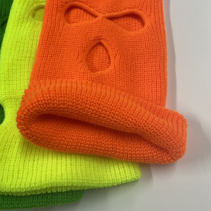 Bonnet de masque de ski de moto à 3 trous en tricot avec broderie de logo personnalisé pour la pêche, le cyclisme, les autres sports de plein air - Product Image 5