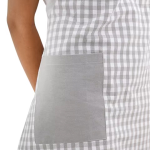 ผ้ากันเปื้อนผ้าฝ้ายย้อมเส้นด้าย100% ผ้ากันเปื้อนเอวสีเทาอาหารทำอาหารร้านตัดผมสวน BBQ PE LDPE PVC โพลีเอสเตอร์ - Product Image 1