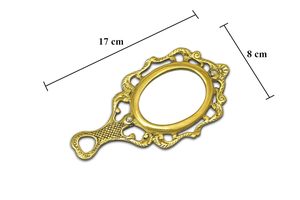 Antique Brass Handheld <b>Mirror</b> Vintage-Inspired Decorative Accent Piece - Product Image 2