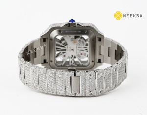 Reloj esqueleto Moissanite-100% Reloj mecánico hecho a mano Iced Out, reloj de pulsera popular con aspecto de diamante de la India - Product Image 6