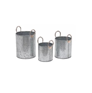 Nouveau pot et jardinière galvanisés 2026 avec poignée, nouveau design, pot à plantes en métal pour la décoration de jardin, nouveau pot à fleurs en métal - Product Image 4