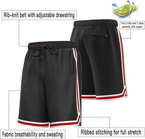 OEM Custom Logo <b>Men's</b> Casual <b>Knee</b> <b>Length</b> Hot Basketball Gym <b>Shorts</b> Plus Size Mesh with Breathable Drawstring Closure - Product Image 3