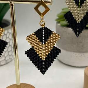 Pendientes bohemios con cuentas y diseño de turquesa, flecos en cascada, regalo de joyería único - Product Image 3