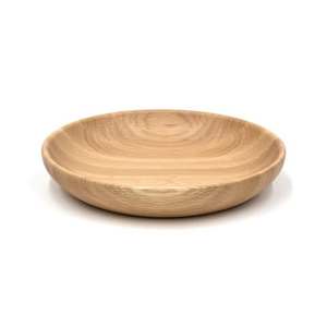 Plato Redondo Ecológico de Madera para Servir Alimentos, Platos de Madera Maciza de Nogal y Haya con Técnica de Pulido para Fiestas, MOQ 10 Piezas - Product Image 2