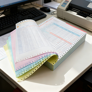 มีตัวอย่างให้เลือก โรงงานรับผลิตตามสั่ง กระดาษคาร์บอนเลสเคลือบหลัง CB CFB CF 55gsm NCR  แบบหลายสี ขนาด 889*1194 มม. - Product Image 6