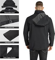 Veste Softshell Légère pour Hommes Outdoor Ventures Doublée de Polaire à Capuche Coupe-Vent Résistante à l'Eau Équipement de Randonnée d'Hiver Fermeture Éclair
