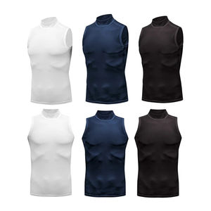 Camisetas sin mangas de compresión de servicio OEM, camiseta con logotipo personalizado para hombre, Color sólido, el mejor Material, ropa deportiva de compresión para Fitness, camisetas sin mangas para hombre - Product Image 1