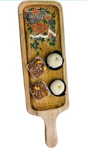 Plateau de service en bois avec poignée Planche rectangulaire artisanale pour collations Apéritifs Fromage Et Desserts - Product Image 4