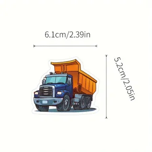 สติกเกอร์ของเล่นรถก่อสร้าง ชุด 60 ชิ้น รถบรรทุกและรถขุด สติกเกอร์มาสเตอร์ - Product Image 2