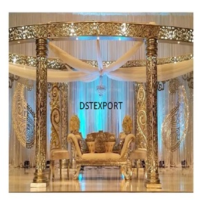 Mariage indien chic Design ovale Mandap mariage indien glamour Bollywood Mandap nouveau Mandap de mariage conçu à vendre USA - Product Image 1