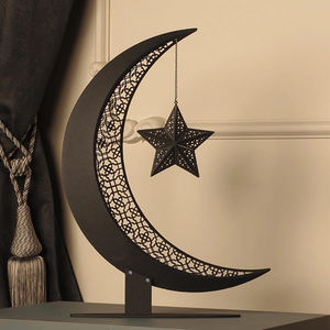 Grand ensemble de 2 décorations islamiques arabes en métal de couleur verte pour les fêtes, les mariages et le ramadan - Product Image 2