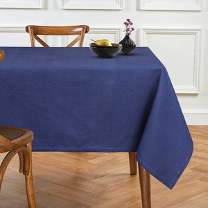 Fabricant indien de textiles de maison Offre Spéciale de nappe couleur bleue motif solide 150X300 cm 190 Gsm 100% coton tissu - Product Image 1