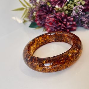 Brazalete de ámbar color coñac oscuro, 55 mm de diámetro interior, joyería de ámbar hecha a mano de Polonia. - Product Image 6