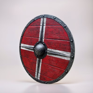 Armadura Medieval Escudo de madera vikingo redondo de madera Escudo Rojo de Calvin Handicraft - Product Image 2