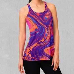 Nouveau débardeur femme été, couleur unie, coupe ajustée, tissu satiné avec logo frontal, séchage rapide et respirant - Product Image 1