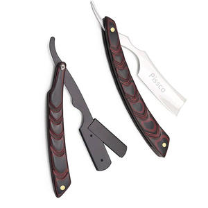 Rasoir manuel en acier inoxydable de haute qualité, rasoir de sécurité jetable pour hommes, rasoir pliant pour barbier, manche en bois - Product Image 3