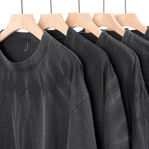 OEM Custom Logo Spring Summer New Heavyweight 100% Cotton Loose <b>Vintage</b> t Shirt Custom Men <b>Vintage</b> Oversized <b>Tshirt</b> - Product Image 3